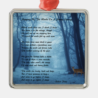 Ornamento De Metal Parada pelas madeiras perto: Robert Frost