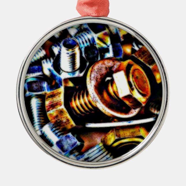 Ornamento De Metal Parafusos Pop Art (Frente)