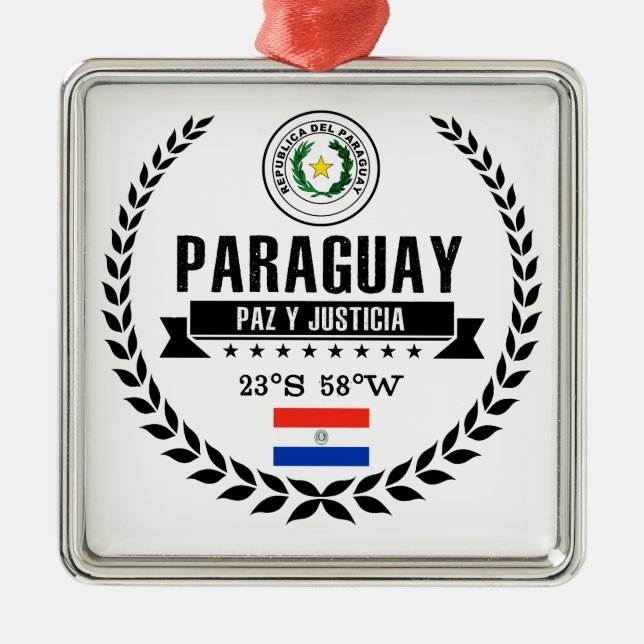 Ornamento De Metal Paraguai (Frente)
