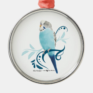 Ornamento De Metal Parakeet azul