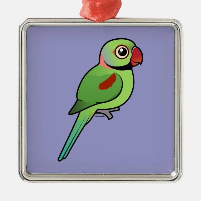 Ornamento De Metal Parakeet do Alexandrine (Frente)