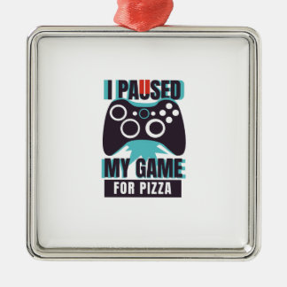 Ornamento De Metal Parei meu jogo para pizza