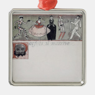 Ornamento De Metal "Parfois IL m'arrive" (tinta e w/c no papel)