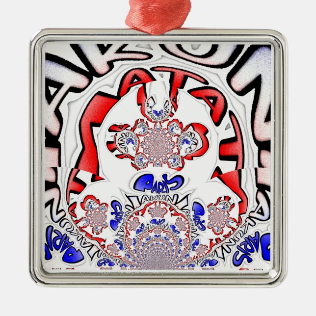 Ornamento De Metal Paris é uma bela citação de texto design (Frente)