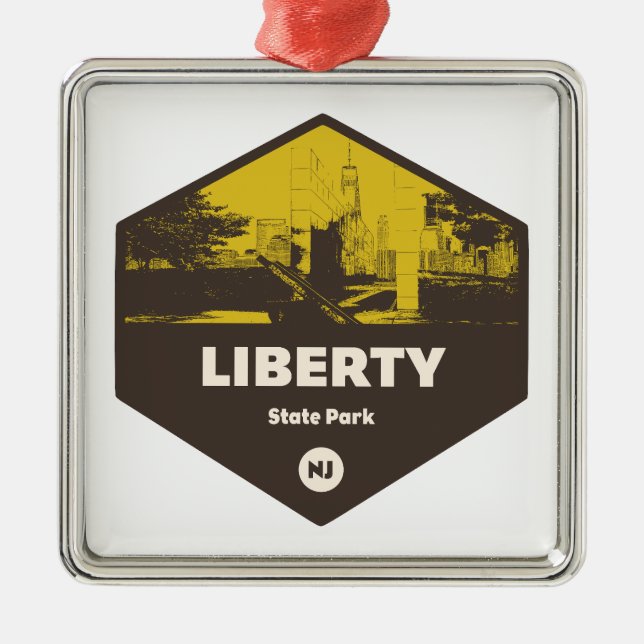 Ornamento De Metal Parque Estadual Liberty Nova Jersey (Frente)