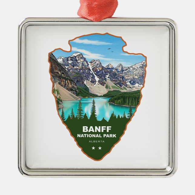 Ornamento De Metal Parque Nacional Banff Alberta Arrowhead (Frente)