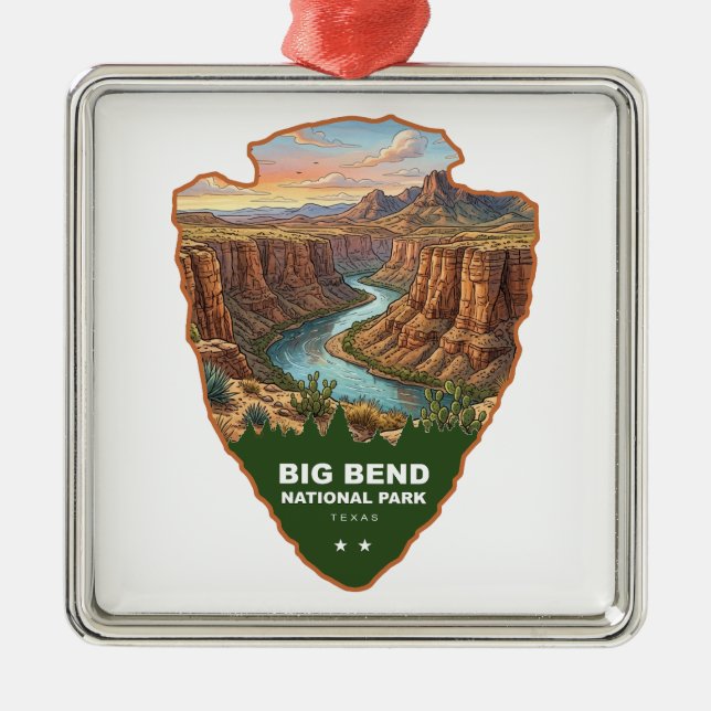 Ornamento De Metal Parque Nacional Big Bend Arrowhead (Frente)