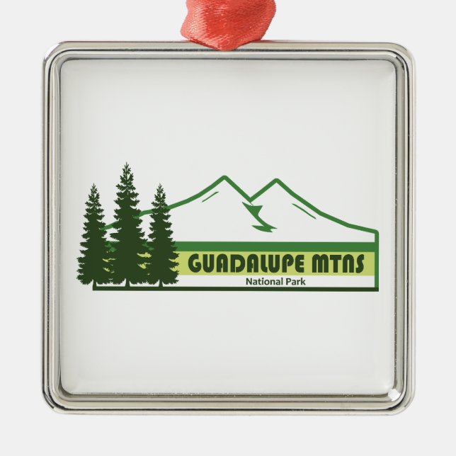 Ornamento De Metal Parque Nacional das Montanhas Guadalupe (Frente)