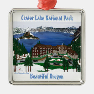 Ornamento De Metal Parque Nacional do Crater Lake e Ornament Lodge