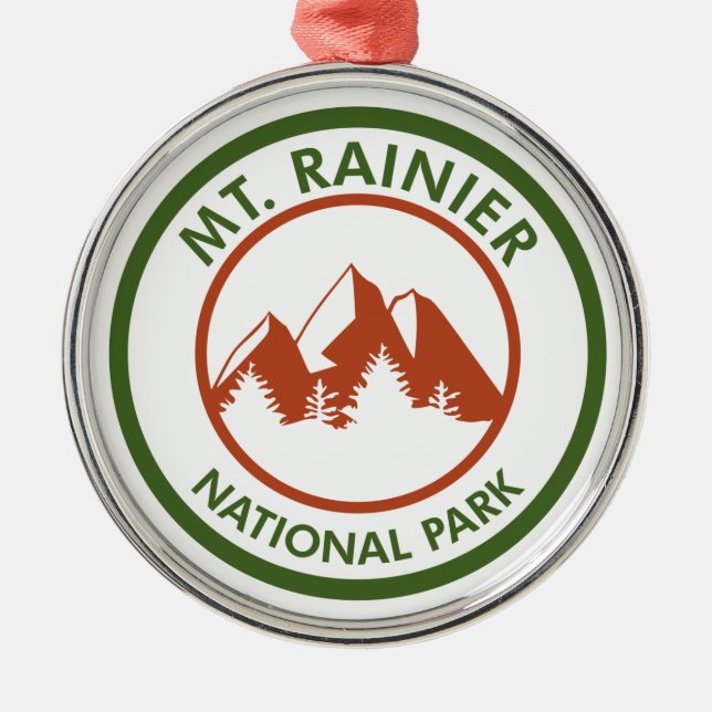 Ornamento De Metal Parque Nacional Mt. Rainier (Frente)