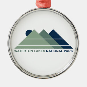 Ornamento De Metal Parque Nacional Waterton Lakes Mountain Sun