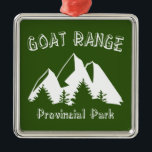 Ornamento De Metal Parque Provincial de Goat Range<br><div class="desc">O Parque Provincial de Goat Range é um parque provincial na Colúmbia Britânica, no Canadá, cerca de 50 milhas (80 km) a norte de Kaslo, na margem oeste do lago de Kootenay, na região de Kootenays, e contém florestas antigas, extensos prados alpinos e lagos, bem como numerosos rios e rios....</div>