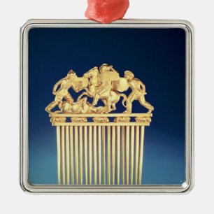 Ornamento De Metal Parte dianteira de um pente de Scythian