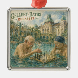 Ornamento De Metal Partida de xadrez Gellert Baths Budapeste Hungria