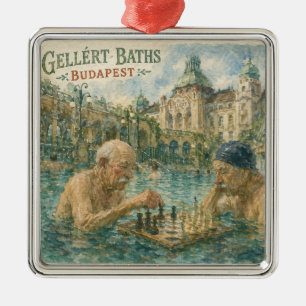 Ornamento De Metal Partida de xadrez Gellert Baths Budapeste Hungria