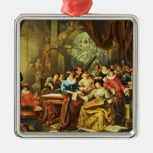 Ornamento De Metal Partido da música em um interior apalaçada com (Frente)