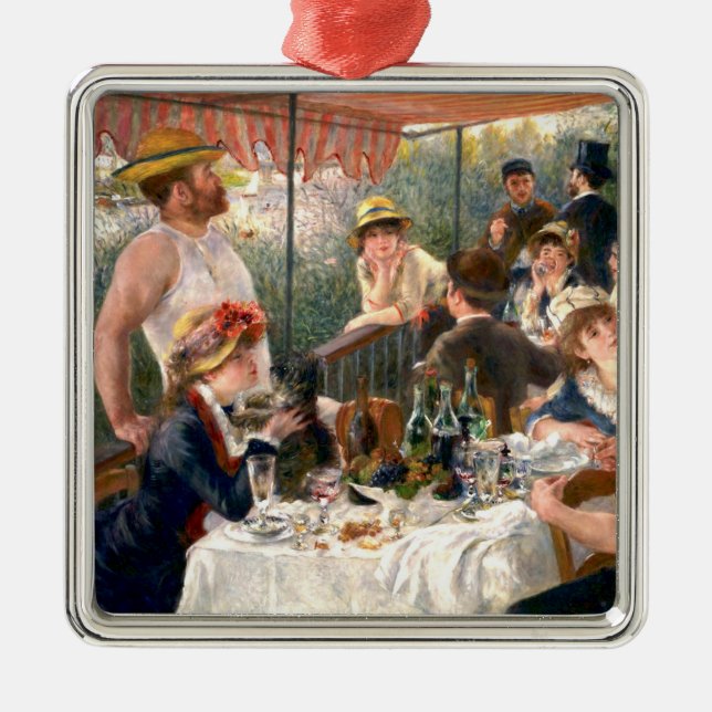Ornamento De Metal Partido do Barco Renoir French Luncheon (Frente)