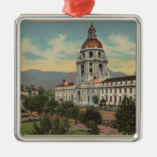 Ornamento De Metal Pasadena, CA - vista da câmara municipal & Librar