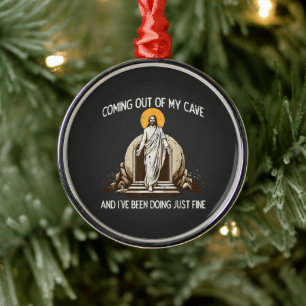 Ornamento De Metal Páscoa Saindo da Minha Caverna Jesus