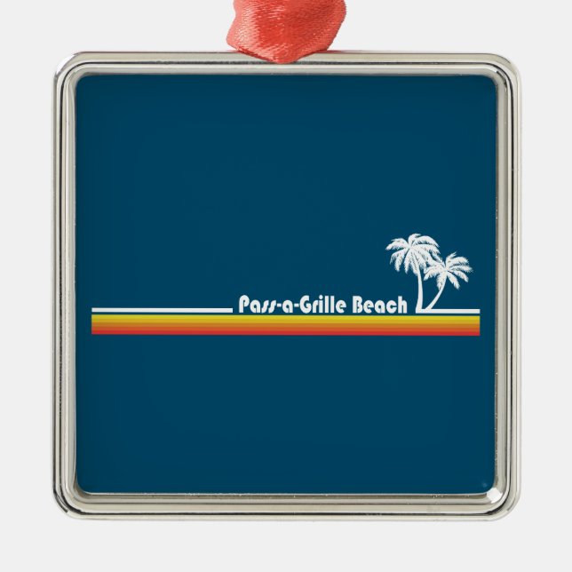 Ornamento De Metal Pass-a-Grille Beach (Frente)