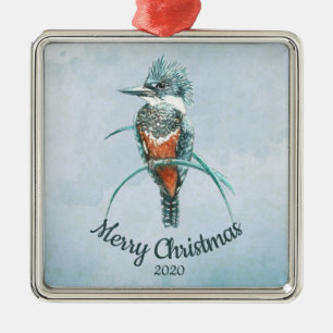 Ornamento De Metal Pássaro do Realizador da Aquarela de Natal Person