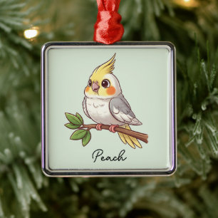 Ornamento De Metal Pássaro Pet Cacatua Fofo Personalizado