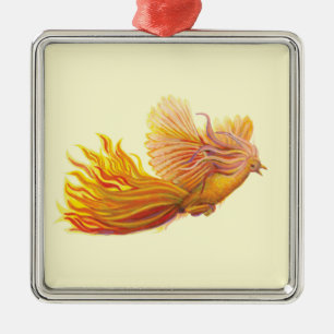 Ornamento De Metal Pássaro Phoenix em Voo
