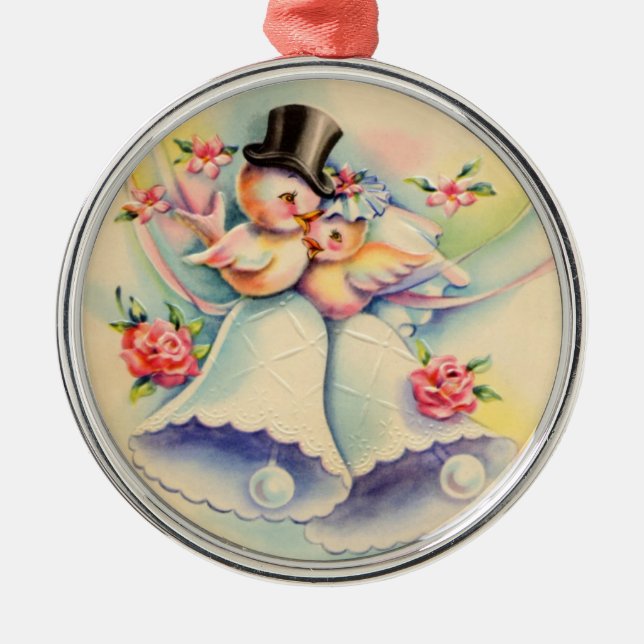 Ornamento De Metal Pássaros do amor (Frente)