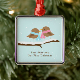 Ornamento De Metal Pássaros do Amor