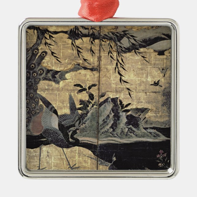 Ornamento De Metal Pássaros e flores das quatro estações (Frente)