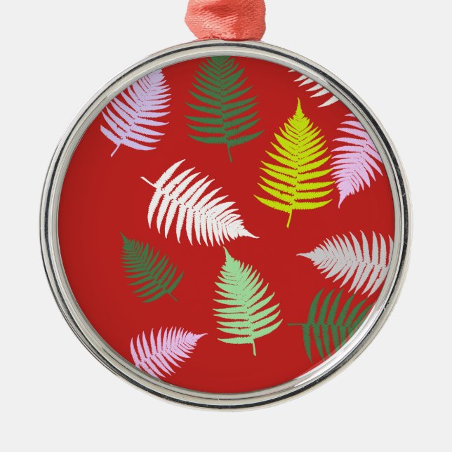 Ornamento De Metal Pastel Colors Lucky Fern (Frente)