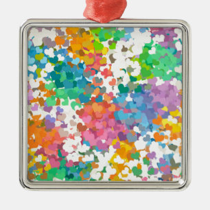 Ornamento De Metal Pastel Confetti Hearts
