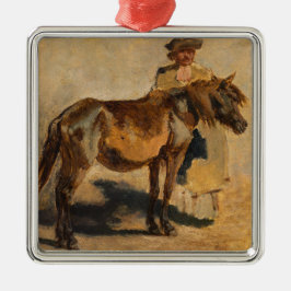 Ornamento De Metal Pastor com cavalo (arte equina)