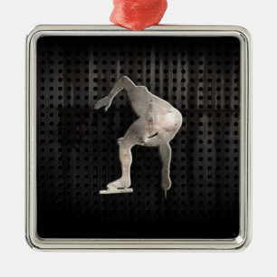 Ornamento De Metal Patinador da velocidade; Legal