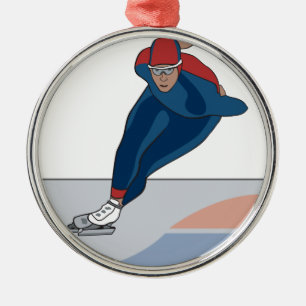 Ornamento De Metal patinadora rápida