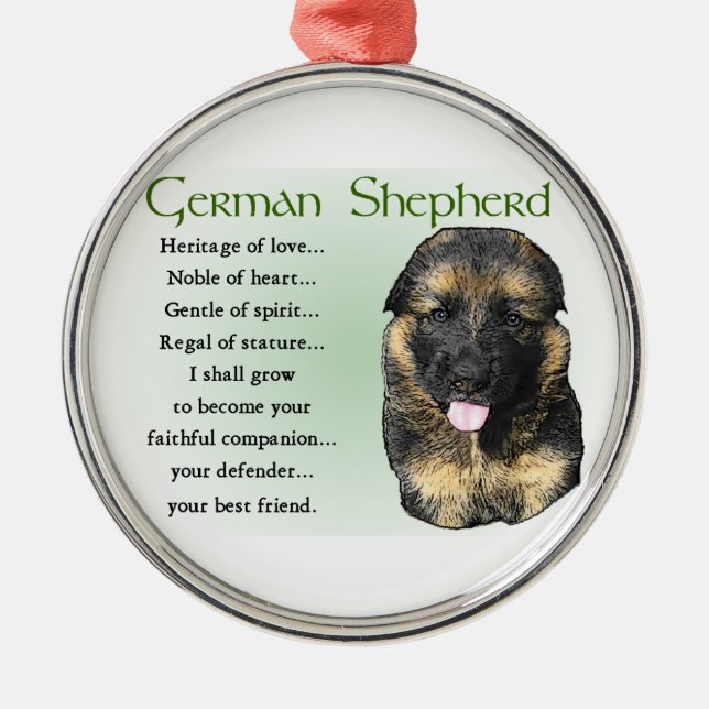 Ornamento De Metal Patrimônio german shepherd do Amor (Frente)