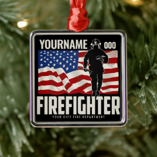 Ornamento De Metal Patriótico de Bandeira Personalizado do Estado Uni