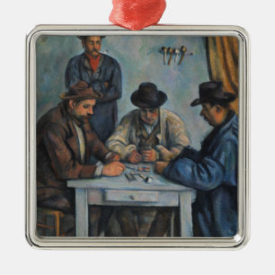 Ornamento De Metal Paul Cezanne os jogadores de cartão