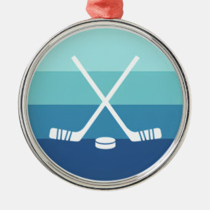 Ornamento De Metal Paus de Hockey Minimalistas