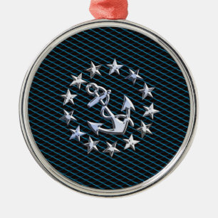 Ornamento De Metal Pavilhão do Yacht do Estilo Cromo Azul no Impress