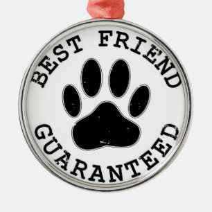 Ornamento De Metal Paw Cachorro Mais Amigo Garantido
