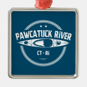 Ornamento De Metal Pawcatuck River Connecticut Rhode Island Kayaking
