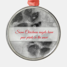 Pawprint Cachorro na decoração de Natal da Neve.
