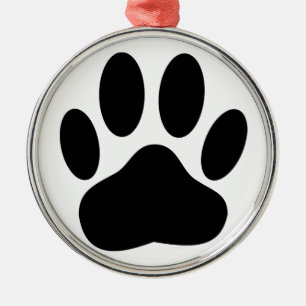 Ornamento De Metal Pawprint do Cão