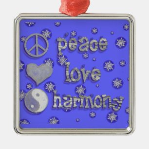 Ornamento De Metal Paz, amor, harmonia