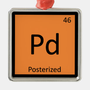 Ornamento De Metal Pd - Tabela Periódica de Química Meme Posterizado