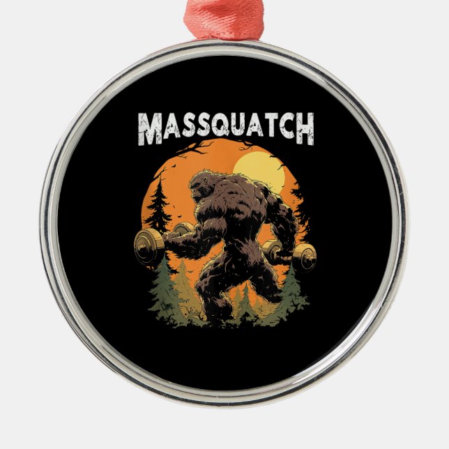 Ornamento De Metal Pé Grande Massquatch Engraçado (Frente)