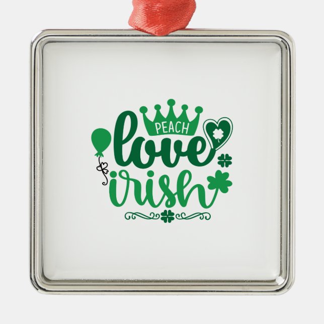 Ornamento De Metal Peach Love Irish (Frente)