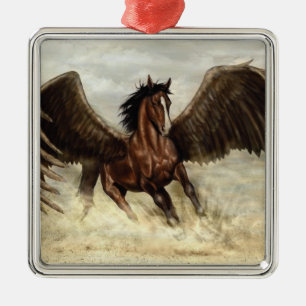 Ornamento De Metal Pegasus na asa