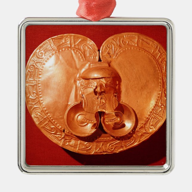 Ornamento De Metal Peitoral com um rosto humano (Frente)